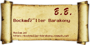 Bockmüller Barakony névjegykártya